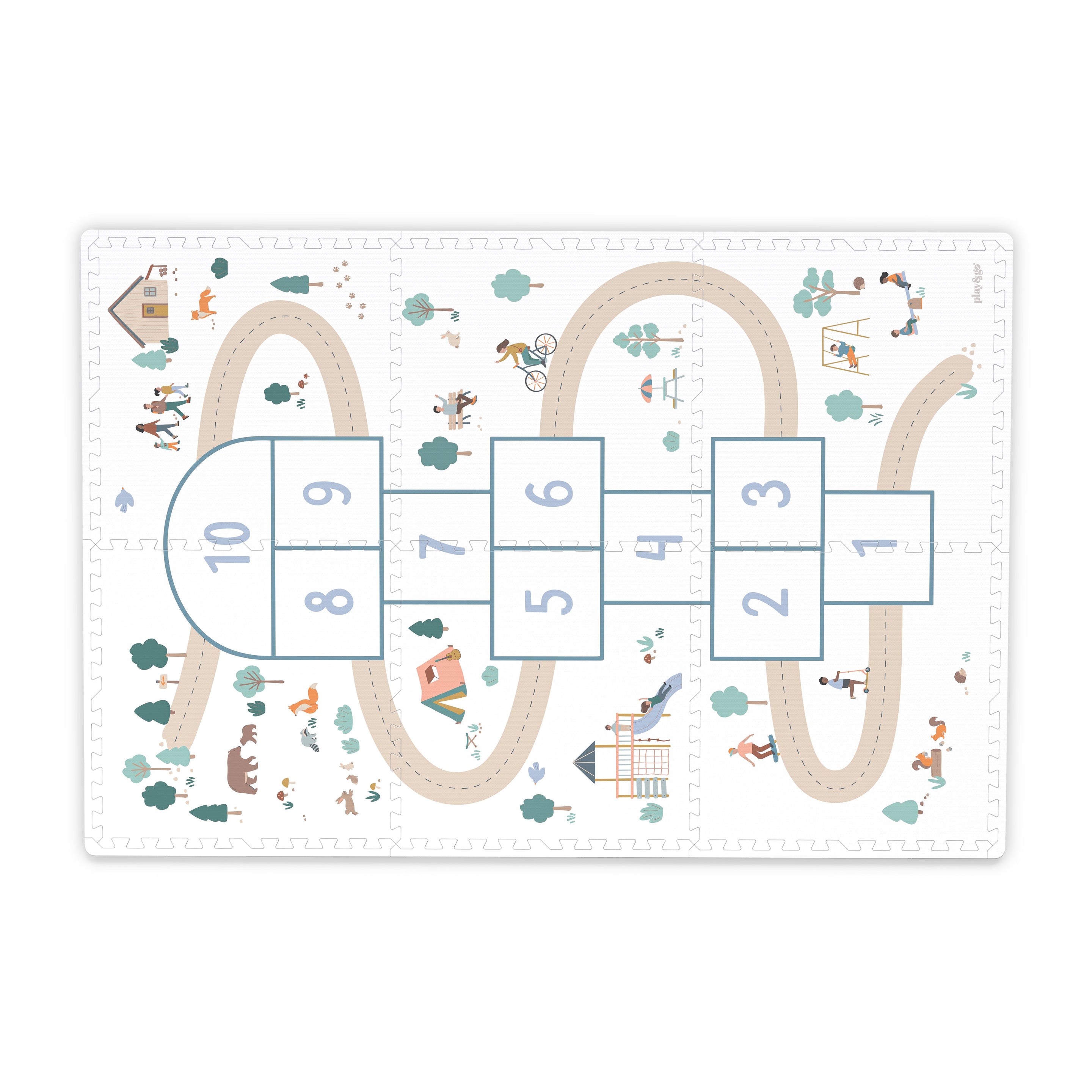 Play & Go EEVAA 2-In-1 Speeltapijt Puzzelmat & Opbergbox | Hinkelpad 120x180cm