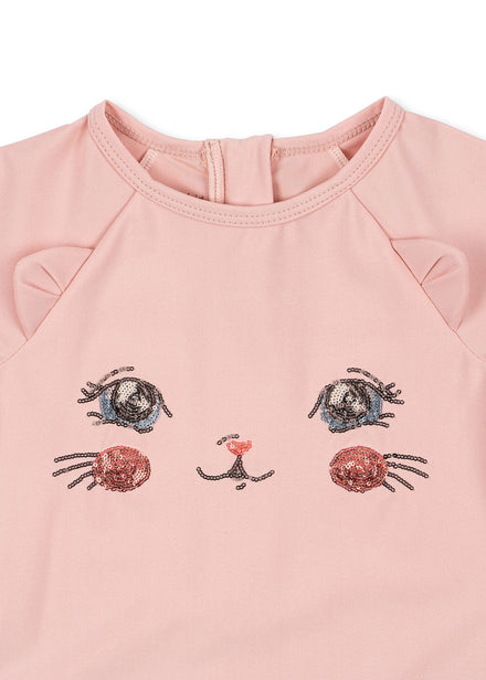 Konges Sløjd Zwem Onesie | Kitty Powder Pink