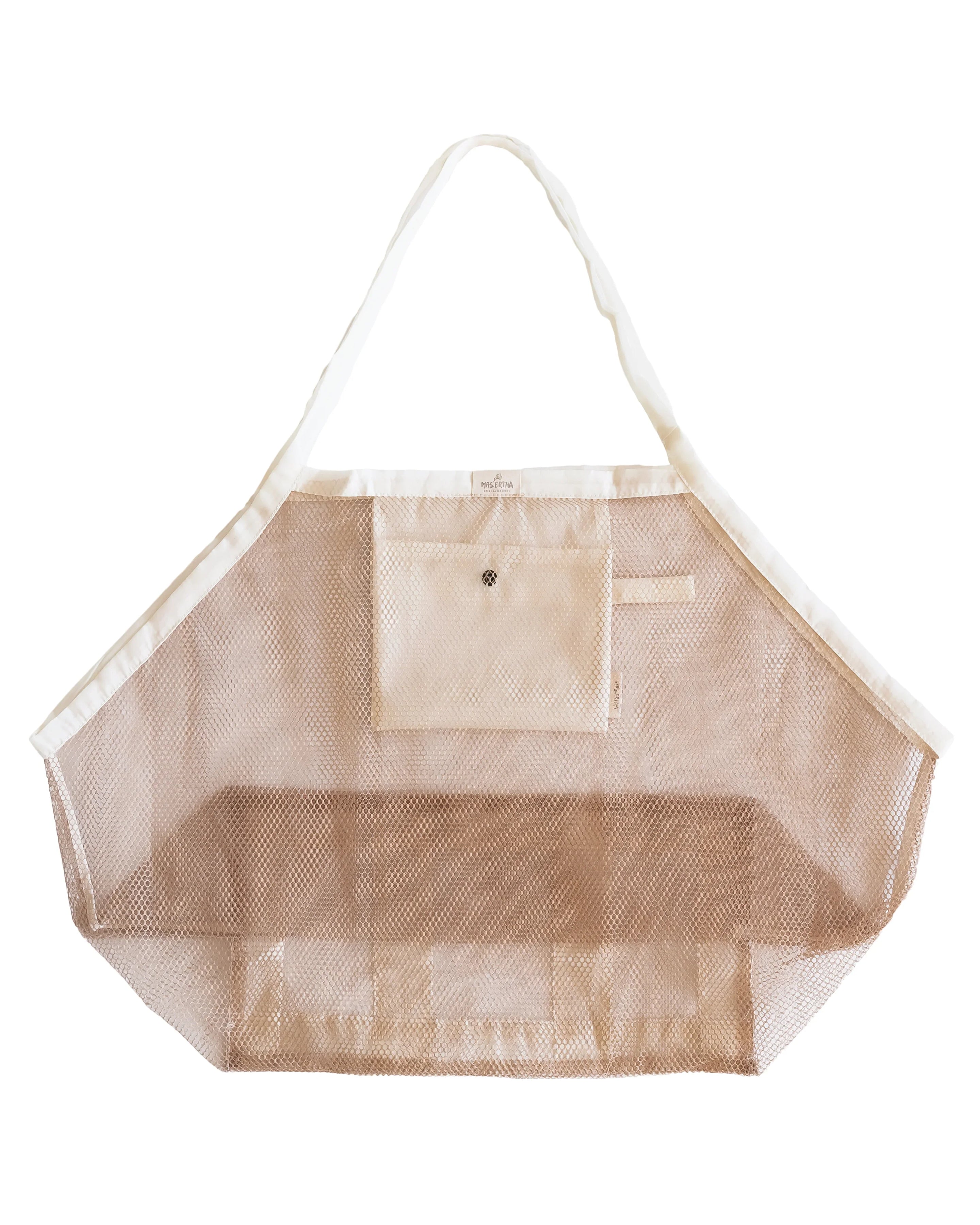 Mrs. Ertha Meshies XL Strandtas | Vanilla