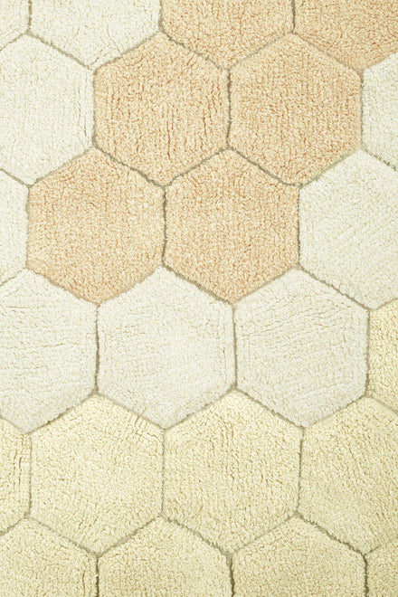 Lorena Canals Machinewasbaar Tapijt Rug Rond Ø140cm | Honeycomb Golden