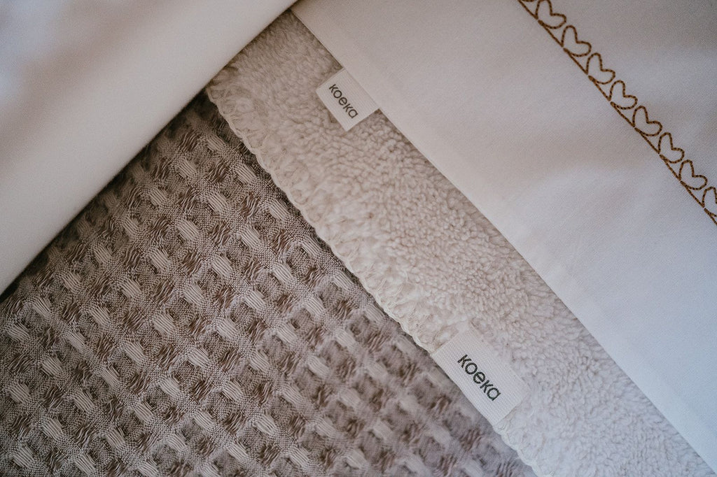 Koeka Wiegdeken Wafel/Teddy Oslo 100x75 | Crumble