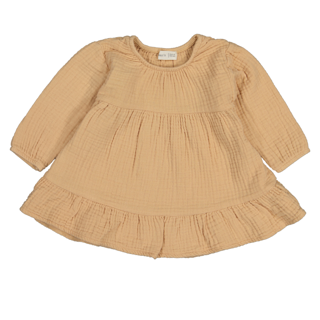 Bean's Wheelbarrow Winter Muslin Dress Kleedje | Sand  *