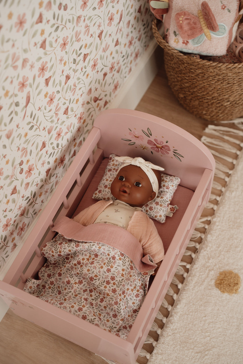 Little Dutch Houten Poppenbed | Roze