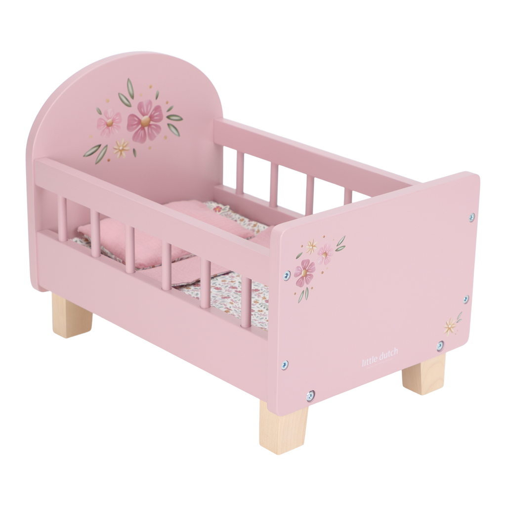 Little Dutch Houten Poppenbed | Roze