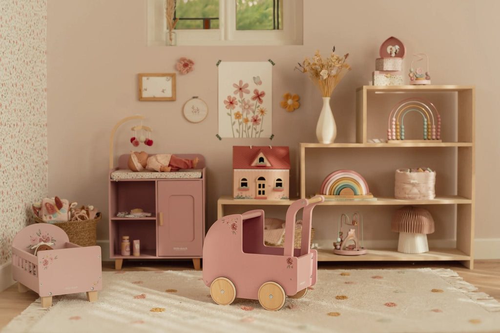 Little Dutch Houten Poppenwagen | Roos