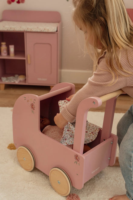 Little Dutch Houten Poppenwagen | Roos