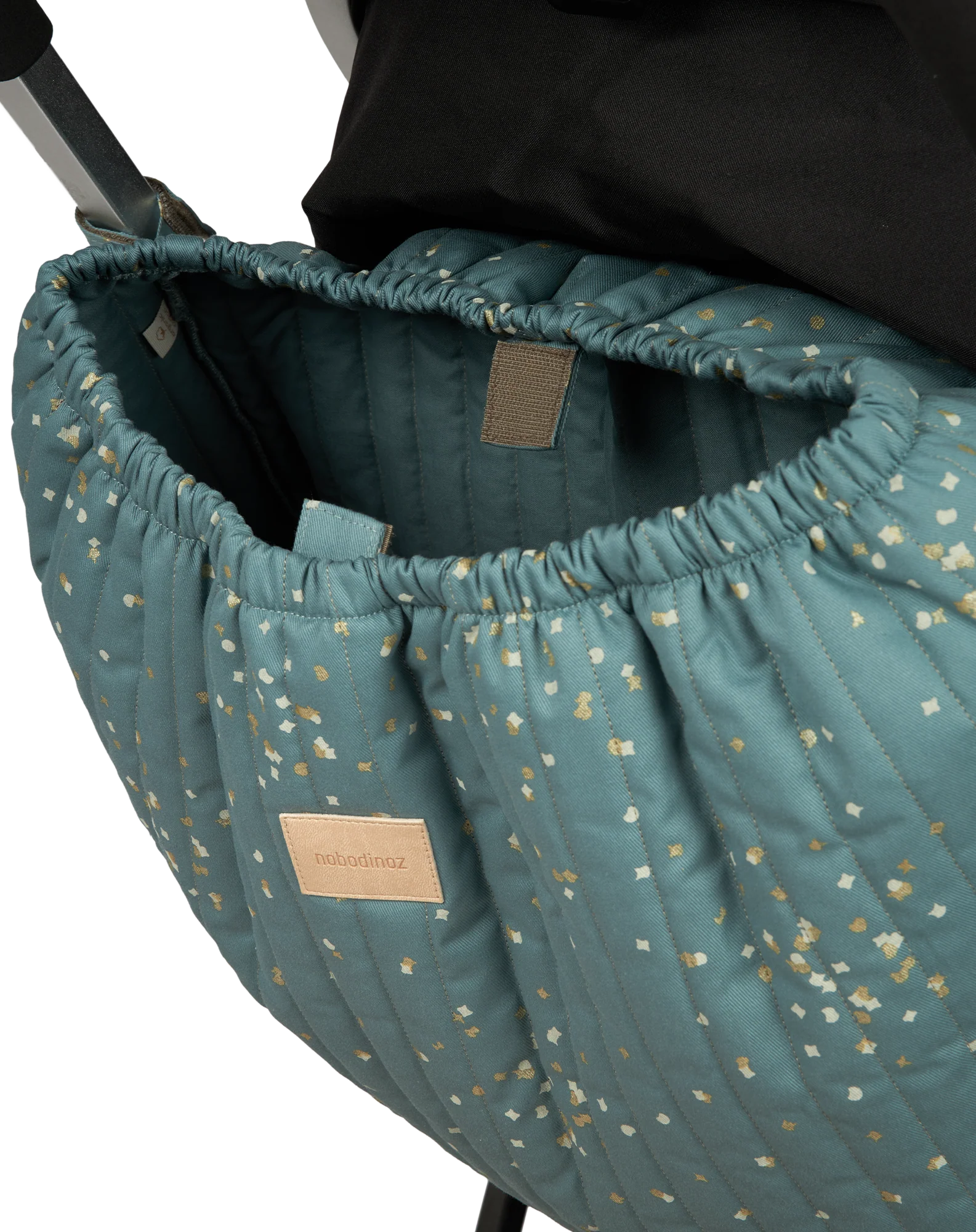 * Nobodinoz Waterproof Buggy Organizer | Gold Confetti / Magic Green