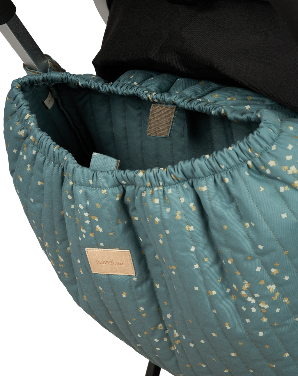 * Nobodinoz Waterproof Buggy Organizer | Gold Confetti / Magic Green