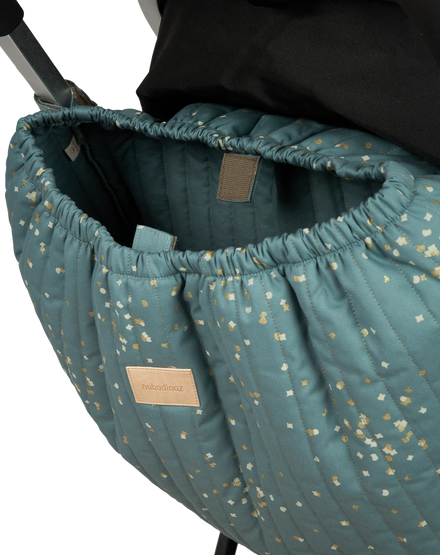 * Nobodinoz Waterproof Buggy Organizer | Gold Confetti / Magic Green