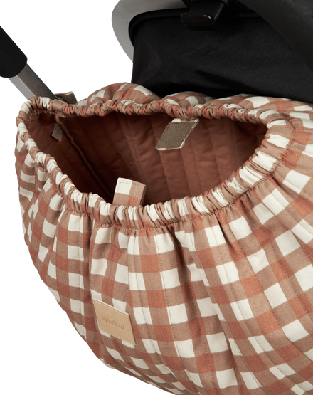 Nobodinoz Waterproof Buggy Organizer | Terracotta Checks*