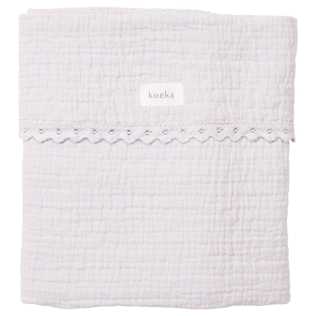 zzz  Koeka Wiegdeken 75x100cm Elba Lace Milky