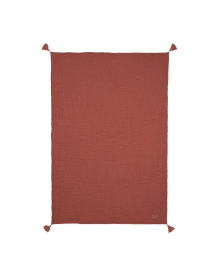 * Nobodinoz Dekentje 100x65cm Wabi-Sabi Muslin Deken | Rosewood