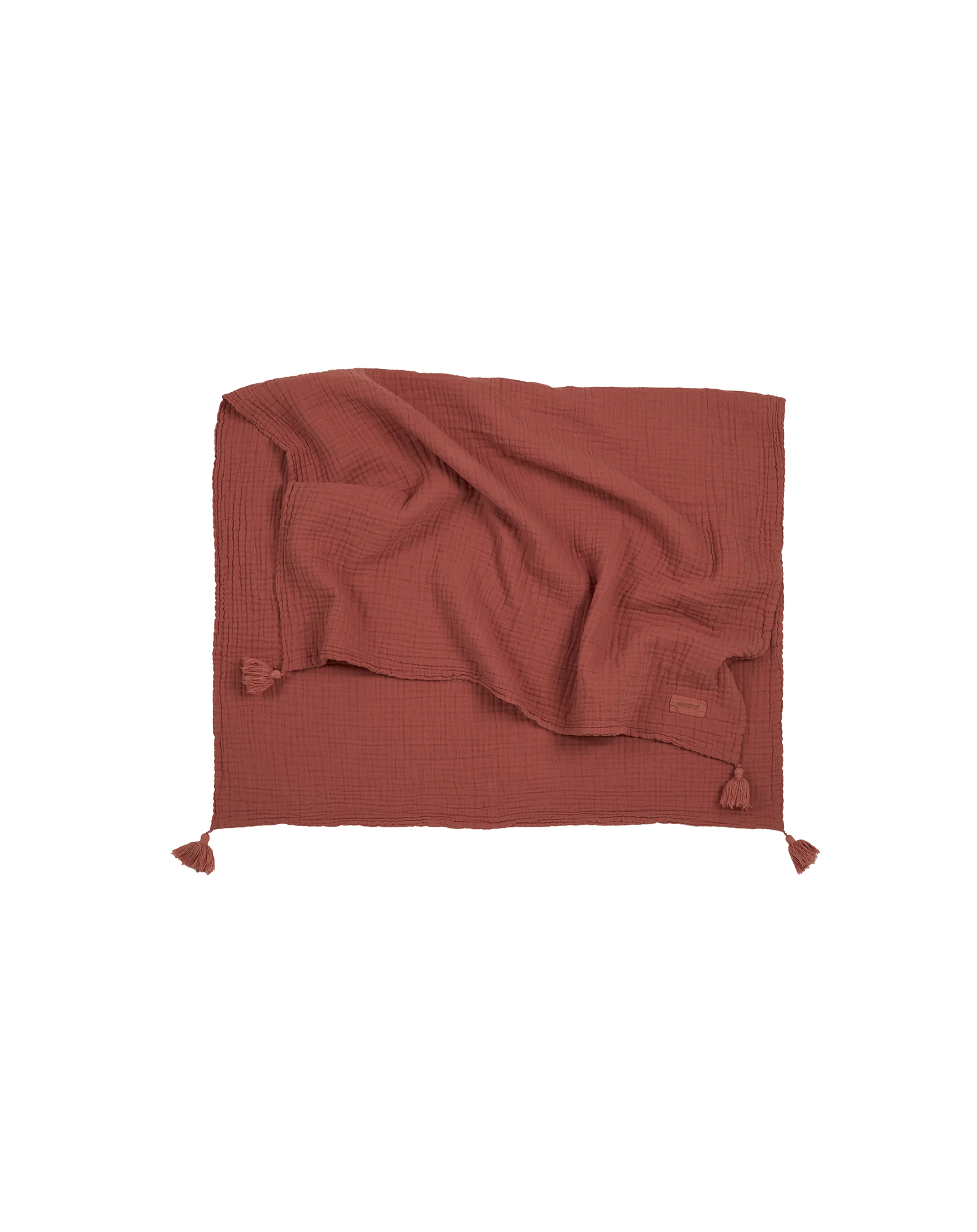 * Nobodinoz Dekentje 100x65cm Wabi-Sabi Muslin Deken | Rosewood