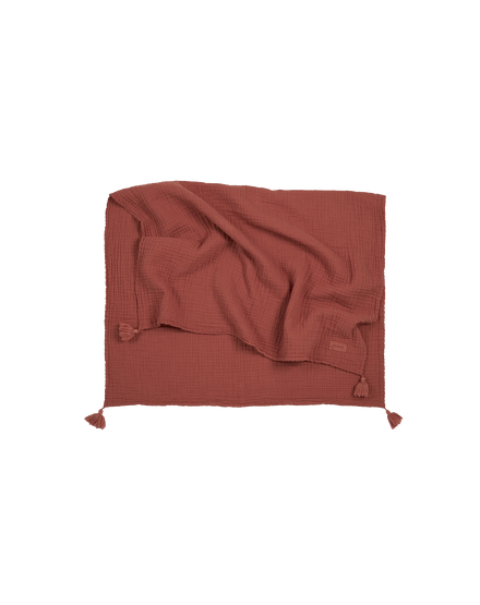 * Nobodinoz Dekentje 100x65cm Wabi-Sabi Muslin Deken | Rosewood