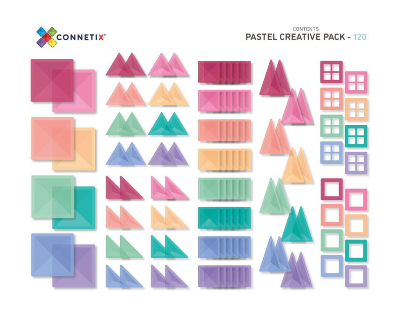 Connetix Tiles Pastel Creative Pack EU I 120 Stuks
