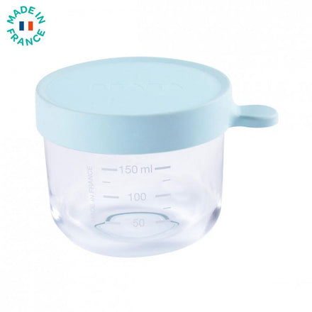 * Béaba Glazen Bewaarpotjes 150ml | Lichtblauw