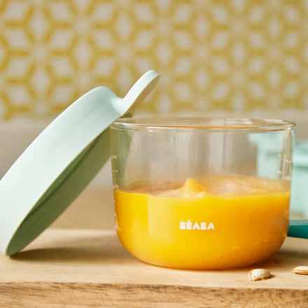 * Béaba Glazen Bewaarpotjes 150ml | Lichtblauw