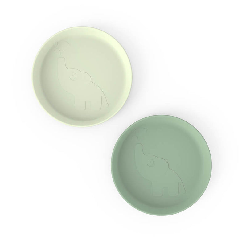 Done By Deer Silicone Kiddish Plate 2-Pack | Elphee Green