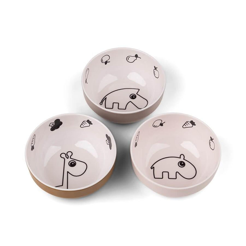 Done By Deer Set 3st Melamine Bowls Deer Friends Powder