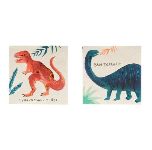 Meri Meri Set 16 mini papieren servetten | Dinosaur Kingdom