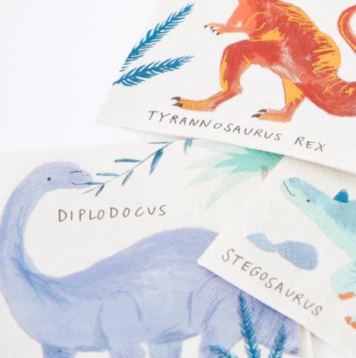 Meri Meri Set 16 mini papieren servetten | Dinosaur Kingdom