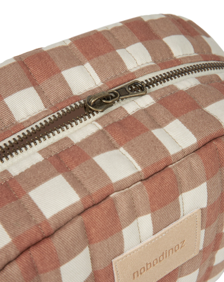 * Nobodinoz Vanity Case Toilettas Waterproof | Terracotta Checks*