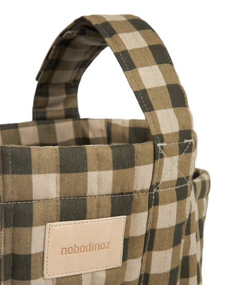 *  Nobodinoz Buggy Organizer Stroller Bag | Green Checks