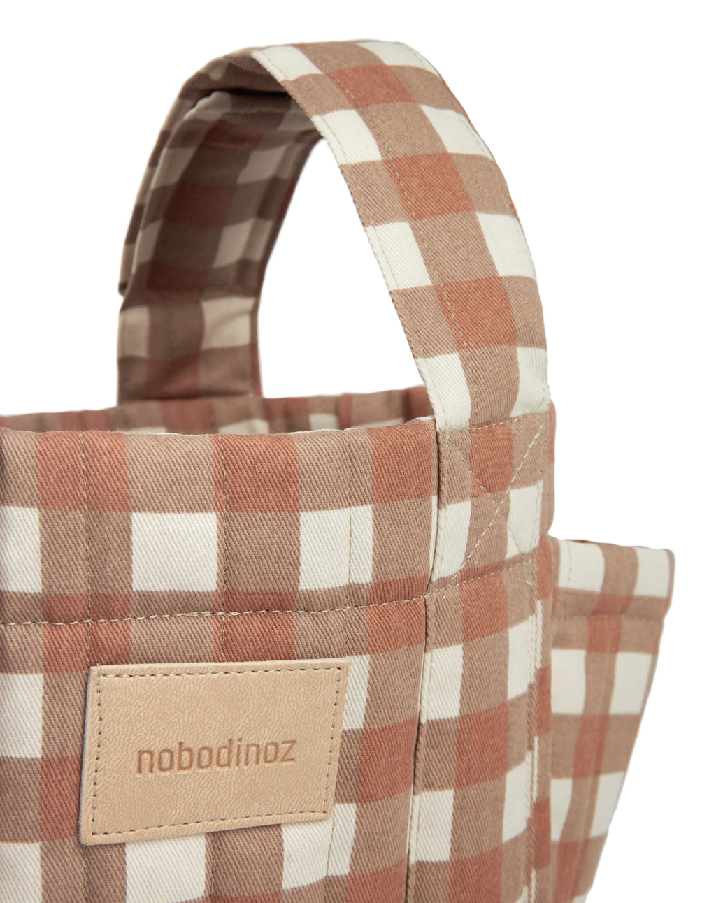 Nobodinoz Buggy Organizer Stroller Bag | Terracotta Checks