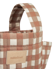 Nobodinoz Buggy Organizer Stroller Bag | Terracotta Checks