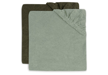 zzz Jollein Waskussenhoes 50x70cm | Ash Green/ Leaf Green 2-Pack