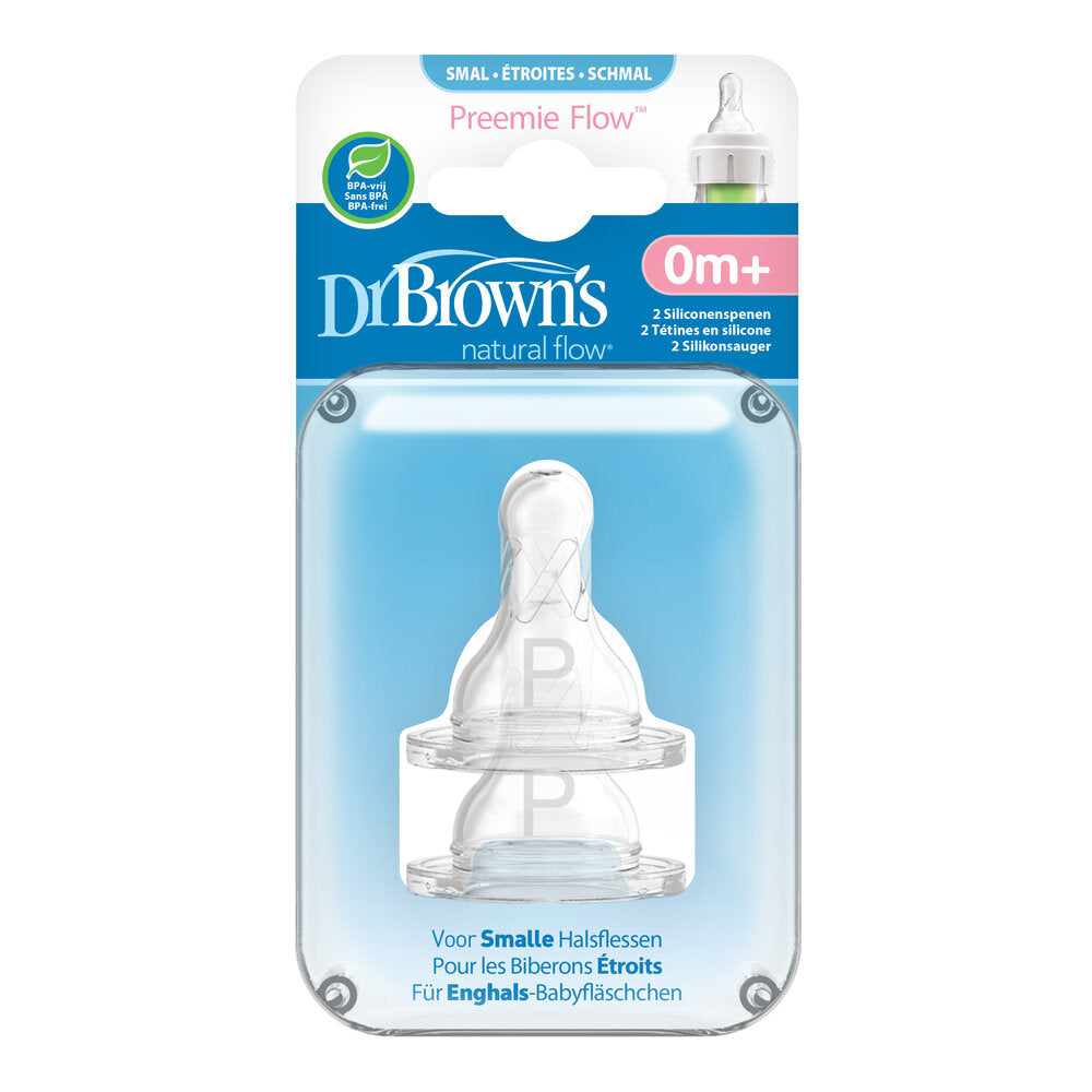 * Dr. Brown's Options+ Prematuur Smalle Halsfles Flesspeen 0M+