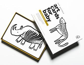 Wee Gallery Baby art cards - Safari collection - DE GELE FLAMINGO - 1
