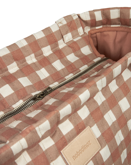 * Nobodinoz Hyde Park XXL Luiertas Waterproof | Terracotta Checks