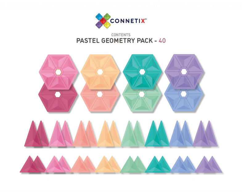 Connetix Tiles Pastel Geometry Pack EU I 40 Stuks*