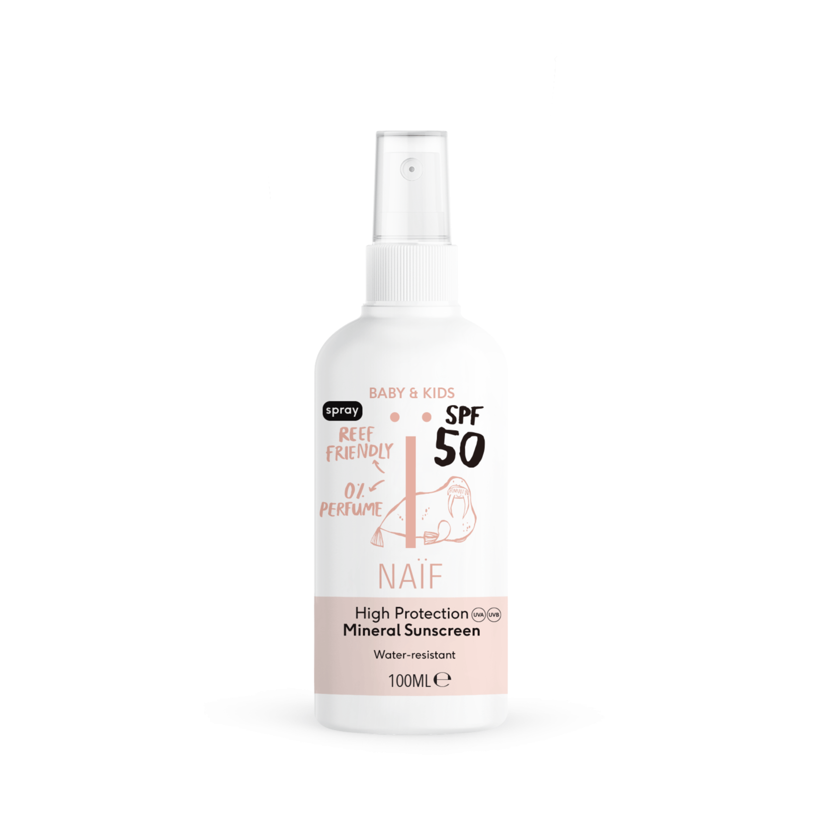 Naïf Zonnebrand Spray Voor Baby & Kids SPF50 0% Parfum | 100ml