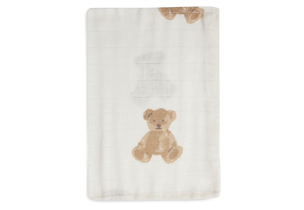 Jollein Set 3 Hydrofiele Washandjes | Teddy Bear