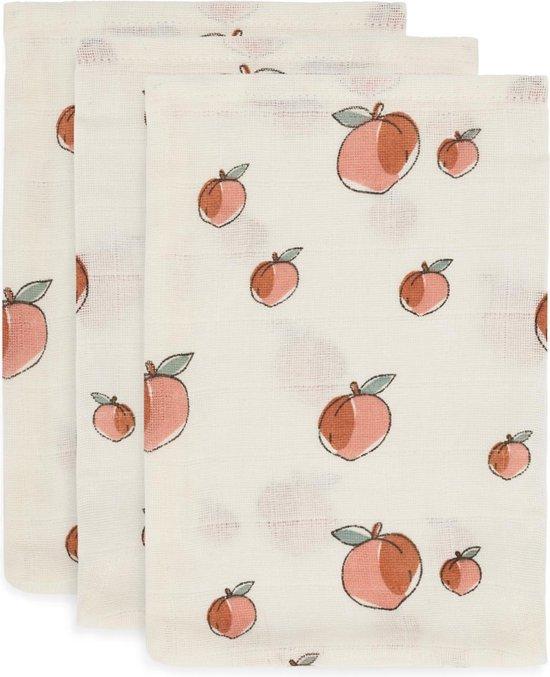 Jollein set 3 hydrofiele washandjes Peach