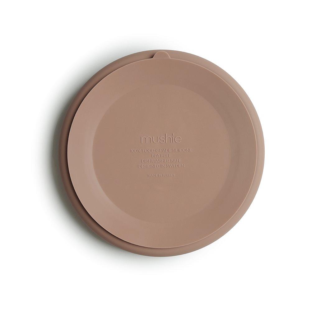 Mushie Silicone Bord Rond Met Zuignap | Natural