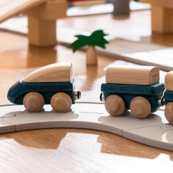 * Plantoys Hybrid Train Blauw