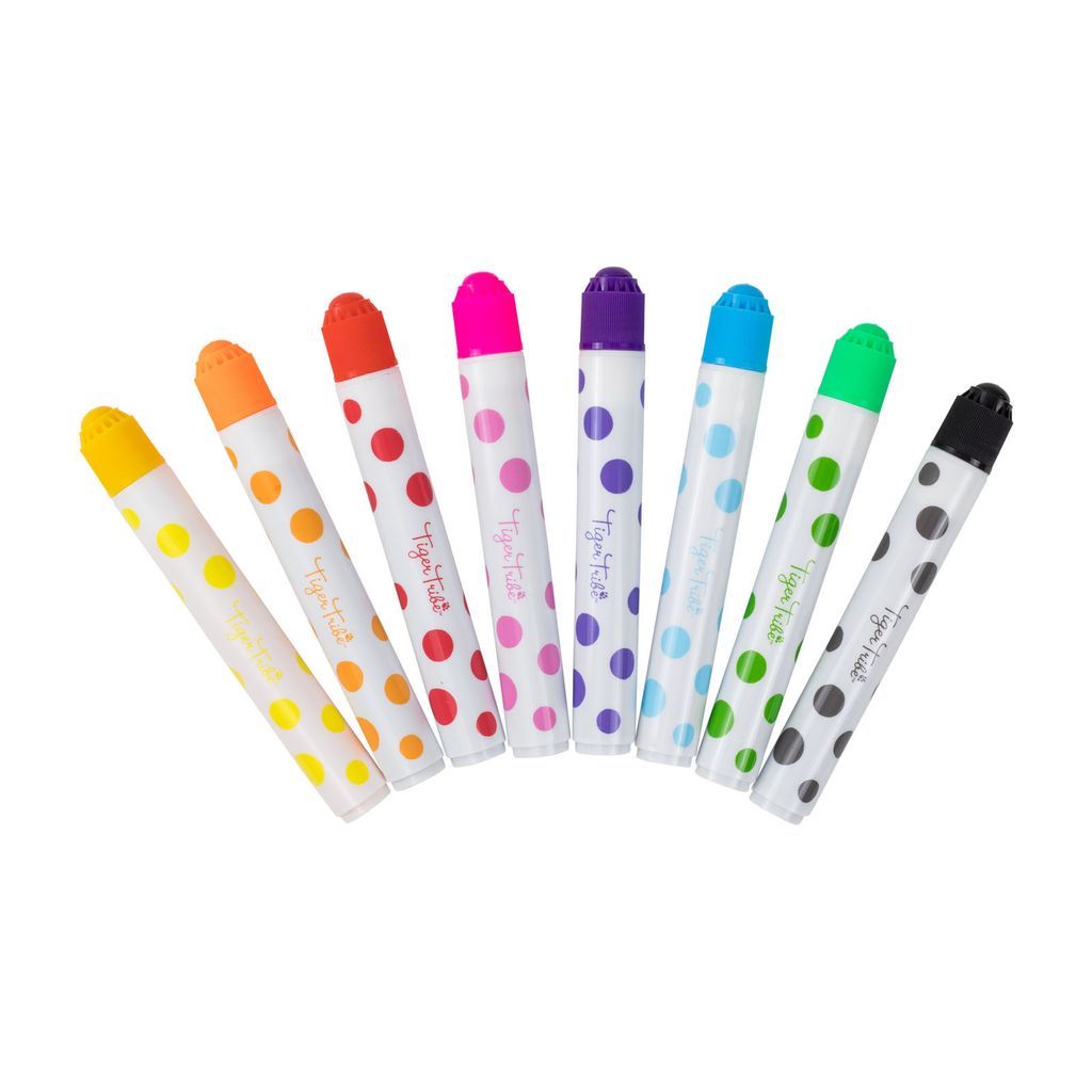 Tiger Tribe set 8 Verfstiften Dot Paint Markers