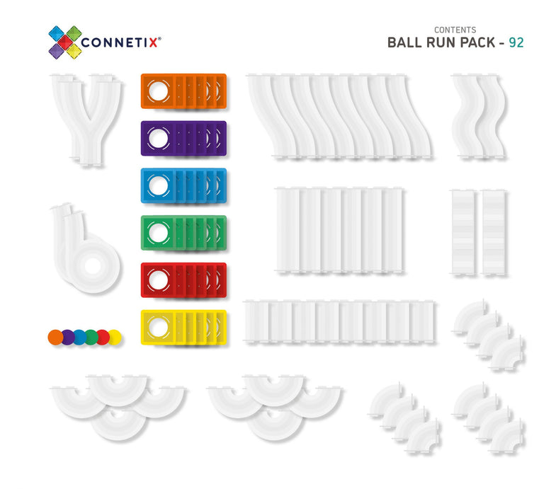 Connetix Tiles Rainbow Ball Run Pack EU I 92 Stuks