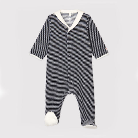 Petit Bateau Pyjama | Gestreept met col Fluwelen  *