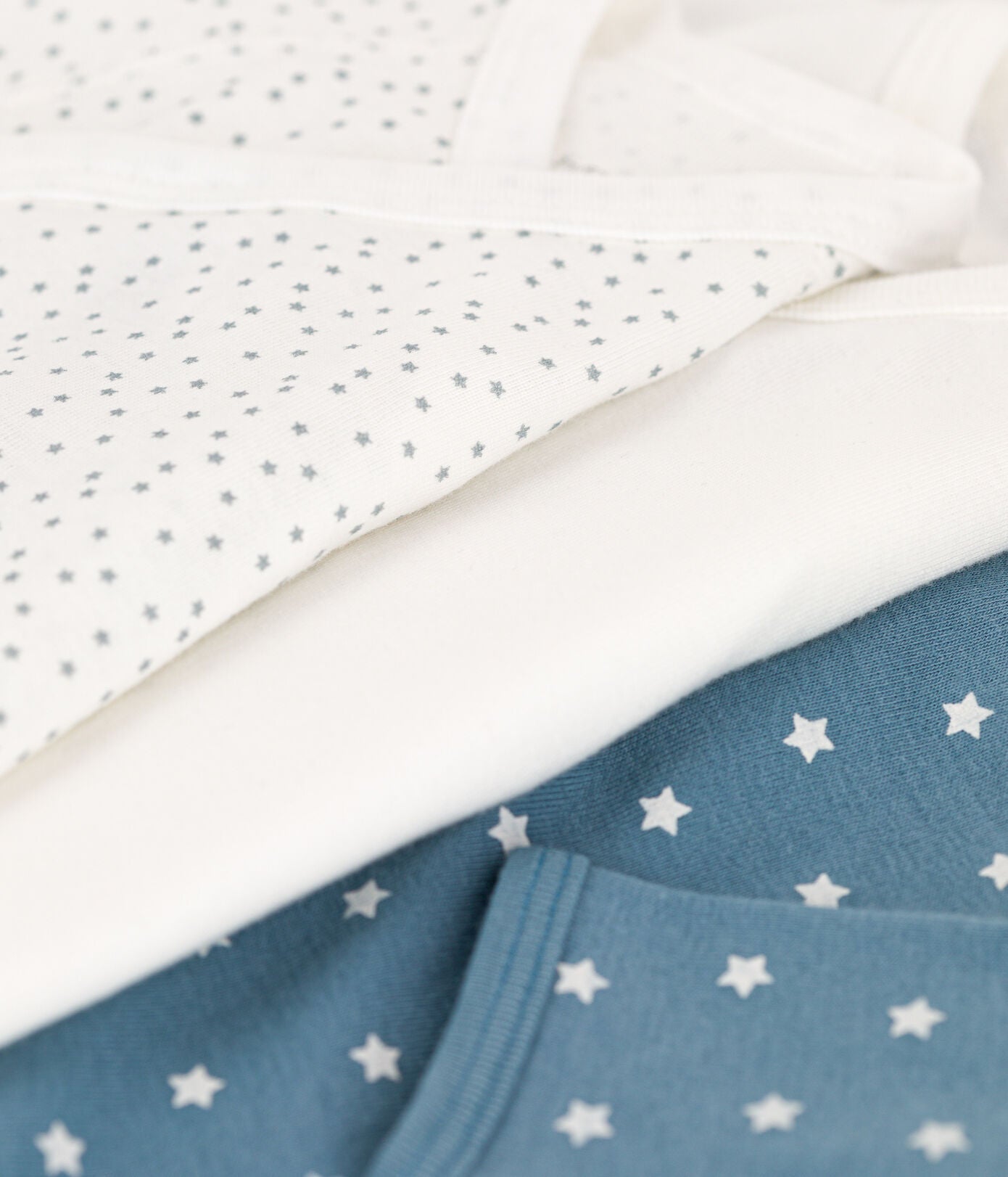 Petit Bateau Set 3 Katoenen Body's Met Lange Mouwen | Blauw  *