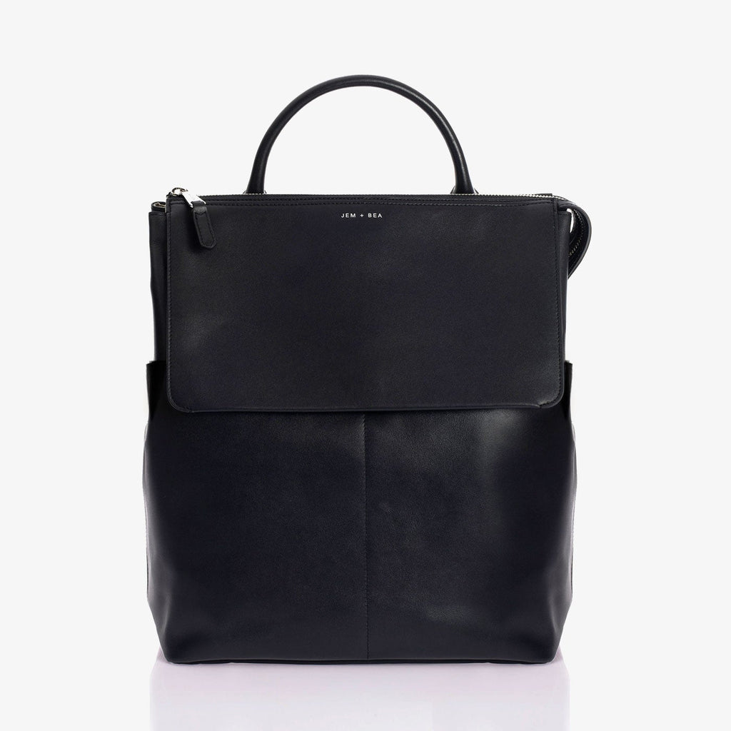Jem + Bea Jemima Luiertas | Ada Backpack Black Leather*
