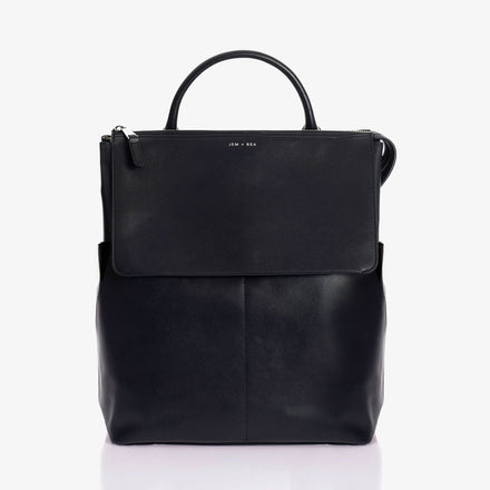 Jem + Bea Jemima Luiertas | Ada Backpack Black Leather*