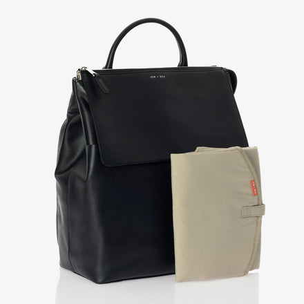 Jem + Bea Jemima Luiertas | Ada Backpack Black Leather*