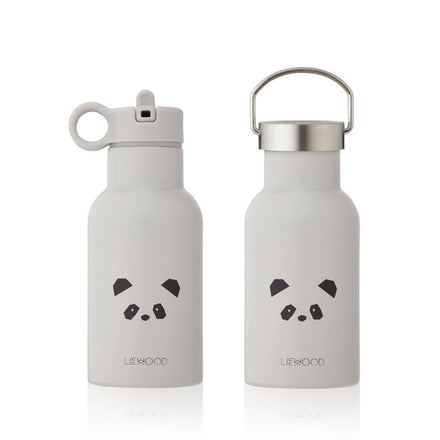 Liewood Anker thermische drinkfles met handige drinktuit - Panda Light Grey