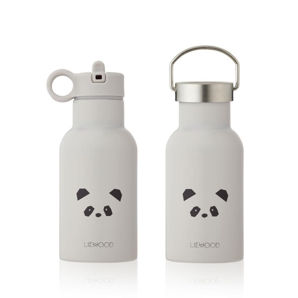 Liewood Anker thermische drinkfles met handige drinktuit - Panda Light Grey