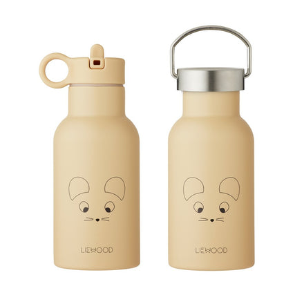 Liewood Anker thermische drinkfles met handige drinktuit | Mouse Wheat Yellow