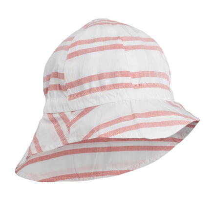 zzz Liewood Sunneva Zonnehoedje | Stripe Creme De La Creme/ Apple Red *